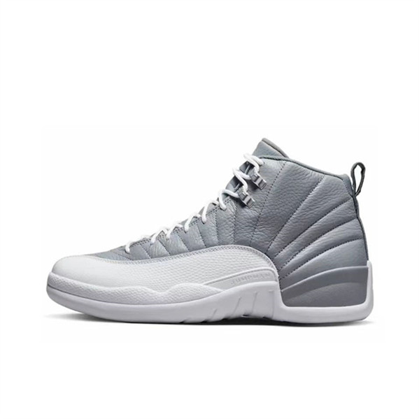Men's Running weapon Air Jordan 12 Gray/White Shoes 081